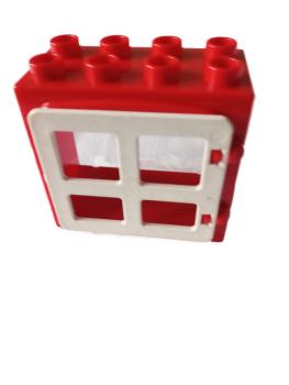LEGO® DUPLO® Rahmen 4x2x3 rot mit Fenster weiß gebraucht