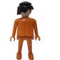 Preview: Playmobil ® Mann hellorange schwarze Haare feste Hände KONI gebraucht