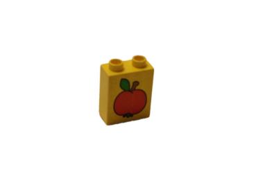 LEGO® DUPLO® 1 x 2 x 2 bedruckt mit Apfel gebraucht