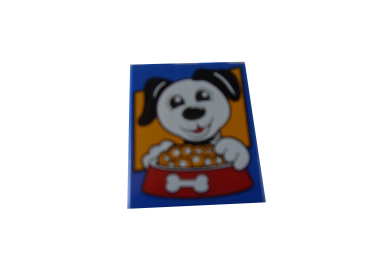 LEGO® DUPLO® 1 x 2 x 2 bedruckt mit Hund mit Futter gebraucht