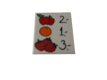 LEGO® DUPLO® 1 x 2 x 2 bedruckt mit Preisschild Früchte gebraucht