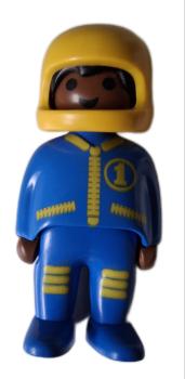 Playmobil 123 ® Mann Rennfahrer blau gelb gebraucht