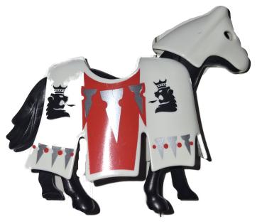 Playmobil ® Pferd mit Rüstung weiß gebraucht
