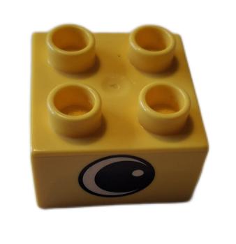 LEGO® DUPLO® 3437 2 x 2 gelb bedruckt mit Auge gebraucht