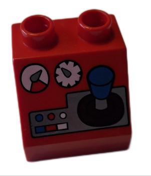 LEGO® DUPLO® 6474 Dachstein rot bedruckt Schaltpult gebraucht