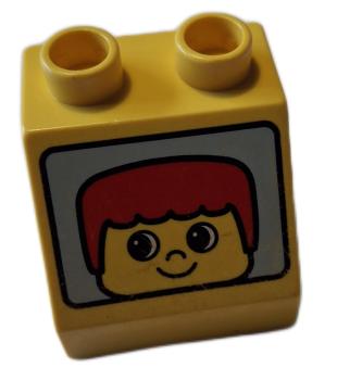 LEGO® DUPLO® 6474 Dachstein gelb bedruckt Gesicht gebraucht