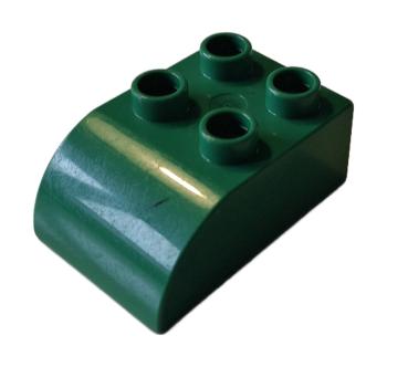 LEGO® DUPLO® 2302 Dachstein 2 x 3 dunkelgrün abgerundet gebraucht