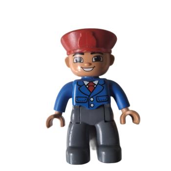 LEGO® DUPLO® Mann Eisenbahner graue Hose gebraucht