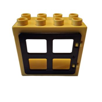 LEGO® DUPLO® 2332 Fensterrahmen 2 x 4 x 3 gelb / schwarz gebraucht