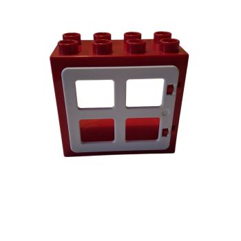 LEGO® DUPLO® 2332 Fensterrahmen 2 x 4 x 3 rot / weiß gebraucht