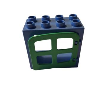 LEGO® DUPLO® 2332 Fensterrahmen 2 x 4 x 3 blau / grün gebraucht