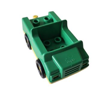 LEGO® DUPLO® 2218 Auto grün mit gelber Basis und Anhängerkupplung gebraucht