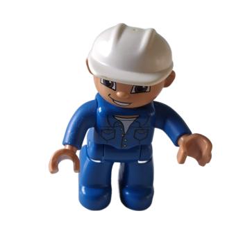 LEGO® DUPLO® Mann Blaumann weißer Helm gebraucht