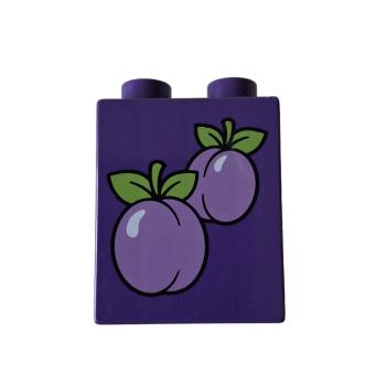 LEGO® DUPLO® 31110 2 x 2 Stein 2 Hoch bedruckt mit Pflaume gebraucht
