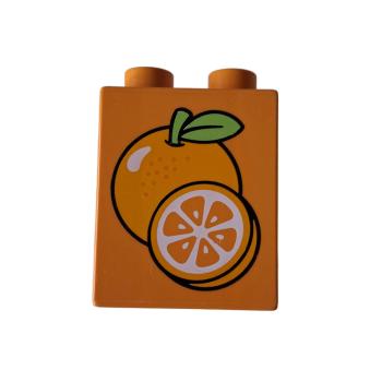LEGO® DUPLO® 31110 2 x 2 Stein 2 Hoch bedruckt mit Orange gebraucht