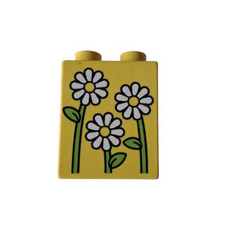 LEGO® DUPLO® 31110 2 x 2 Stein 2 Hoch bedruckt mit Blumen gebraucht
