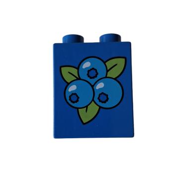 LEGO® DUPLO® 31110 2 x 2 Stein 2 hoch bedruckt Blaubeere gebraucht