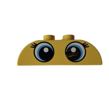 LEGO® DUPLO® 98223 2 x 4 Dachstein abgerundet dunkelgelb bedruckt Augen gebraucht