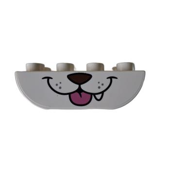 LEGO® DUPLO® 98224 Negativ 2 x 4 Stein weiß bedruckt Hund gebraucht