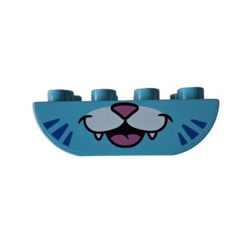 LEGO® DUPLO® 98224 Negativ 2 x 4 Stein hellblau bedruckt Katze gebraucht