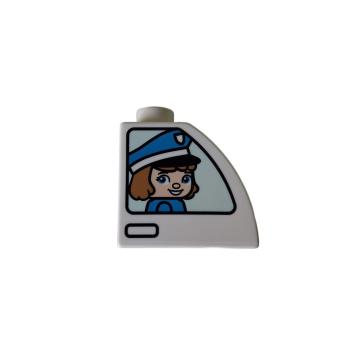 LEGO® DUPLO® 11170 2 x 2 Stein abgerundet weiß bedruckt Polizist / Polizistin gebraucht