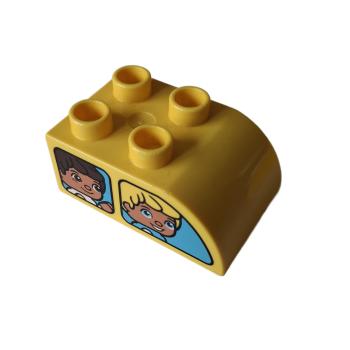 LEGO® DUPLO® 2302 2 x 3 Stein abgerundet PKW Insassen gelb gebraucht