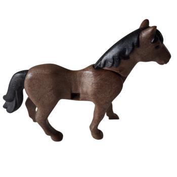 Playmobil ® Pferd braun schwarze Mähne gebraucht