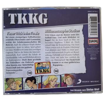 TKKG Doppel CD Folge 148 Fieser Trick beim Finale / Folge 168 Millionencoup im Stadion Rückseite gebraucht