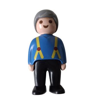 Playmobil 123 ® Mann blau / schwarz mit Hosenträger gebraucht