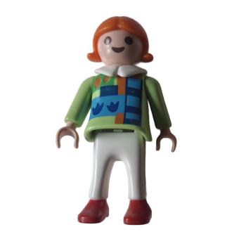 Playmobil ® Kind Mädchen grün / weiß / rote Schuhe gebraucht