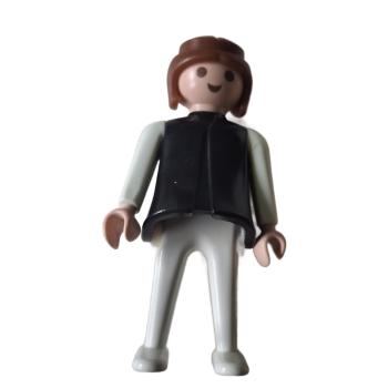 Playmobil ® Frau schwarz / weiß braune Haare bewegliche Hände gebraucht