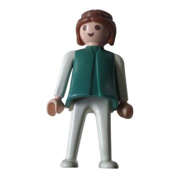 Playmobil ® Frau grün / weiß braune Haare bewegliche Hände gebraucht