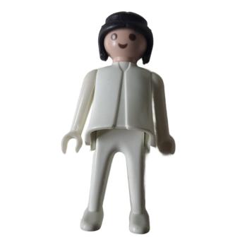 Playmobil ® Frau weiß schwarze Haare feste Hände gebraucht
