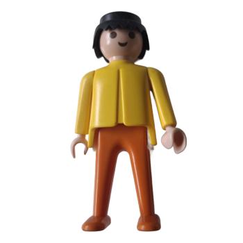 Playmobil ® Mann gelb / orange schwarze Haare bewegliche Hände gebraucht