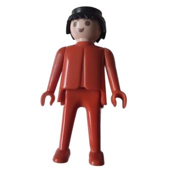 Playmobil ® Mann rot / schwarze Haare feste Haare  gebraucht