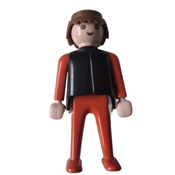 Playmobil ® Mann rot / schwarz braunes Haar bewegliche Hände gebraucht