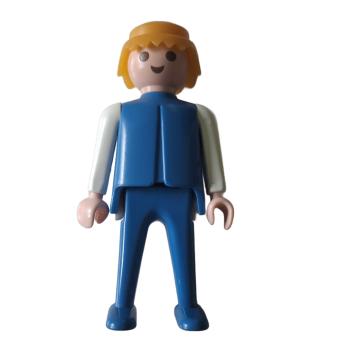 Playmobil ® Mann blau / weiß blonde Haare bewegliche Hände gebraucht