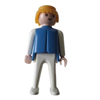 Playmobil ® Mann blau / weiß blonde Haare bewegliche Hände gebraucht