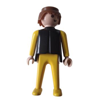 Playmobil ® Mann schwarz / gelb braune Haare bewegliche Hände gebraucht