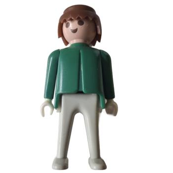 Playmobil ® Mann grün / beige braunes Haar bewegliche Hände weiß gebraucht