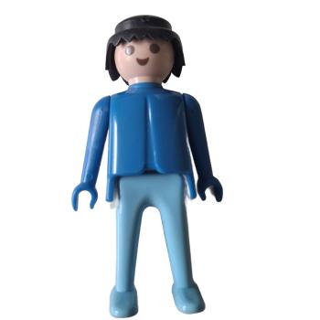 Playmobil ® Mann blau / türkis schwarze Haare feste Hände gebraucht