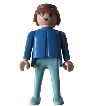 Playmobil ® Mann blau / türkis braune Haare bewegliche Hände gebraucht