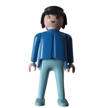 Playmobil ® Mann blau / türkis schwarzes Haar bewegliche Hände gebraucht