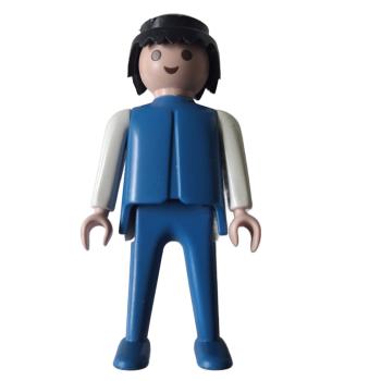 Playmobil ® Mann weiß blau schwarzes Haar bewegliche Hände gebraucht