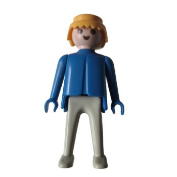 Playmobil ® Mann blau / beige blonde Haare feste Hände gebraucht