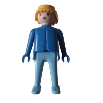 Playmobil ® Mann blau / türkis blonde Haare feste Hände gebraucht