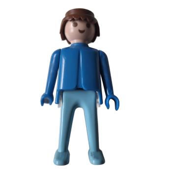 Playmobil ® Mann blau / türkis braune Haare feste Hände gebraucht