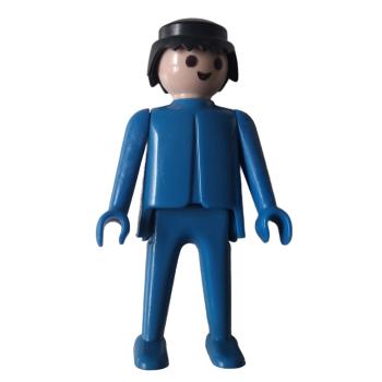 Playmobil ® Mann blau schwarze Haare feste Hände gebraucht