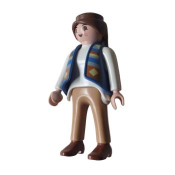 Playmobil ® Frau blaue Weste gebraucht