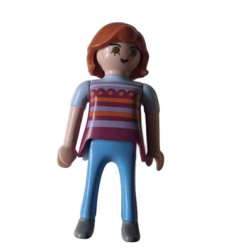 Playmobil ® Frau gestreiftes Oberteil rote Haare gebraucht